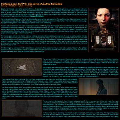 Fantasia 2020, Part VII: The Curse of Audrey Earnshaw